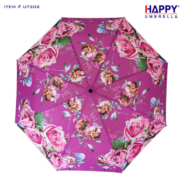 Customized printed 3 Section auto open auto close umbrella